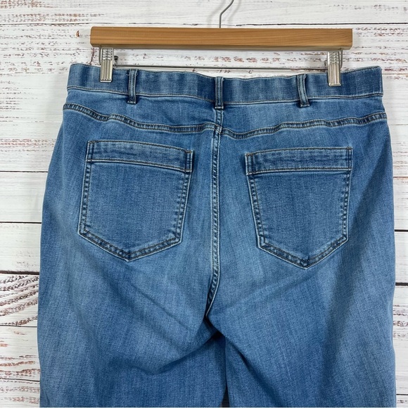 J.Jill Blue Patch Pockets Cuffed Hem Denim Jeans - Picture 6 of 15